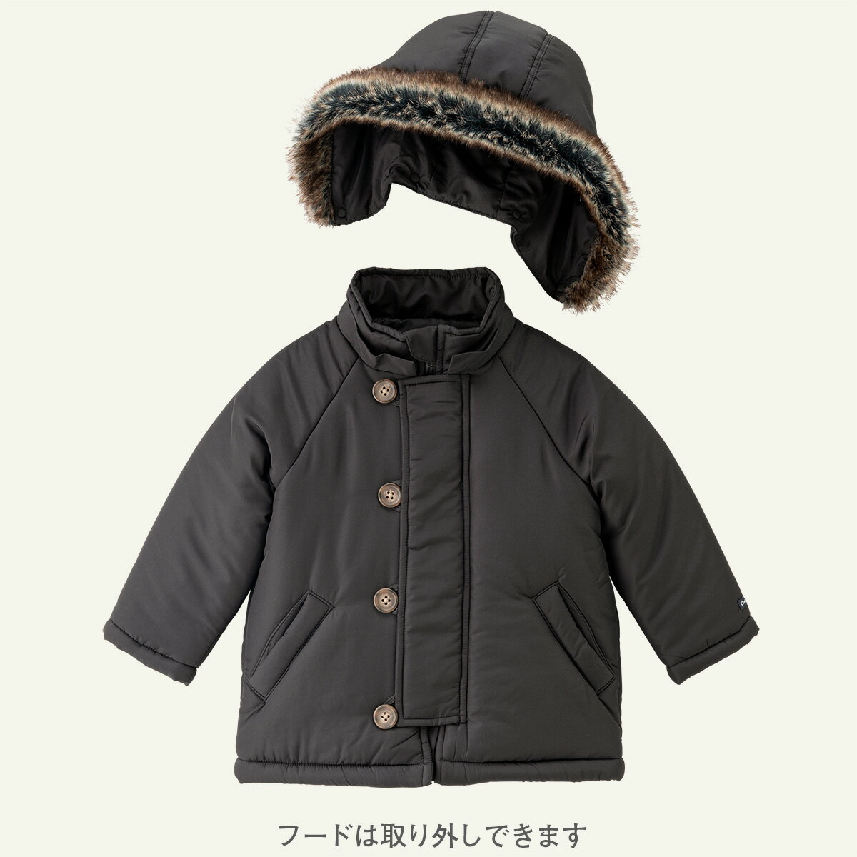 【70%OFF】《コンビミニ》脱着可能フード付き洗える中綿コート : 男の子 女の子 80cm 90cm 100cm | 秋 冬 子ども服 子供服 コート 防寒着 フライトジャケット フード付き ジャンパー【プレゼント】【アウター】【outlet】 2