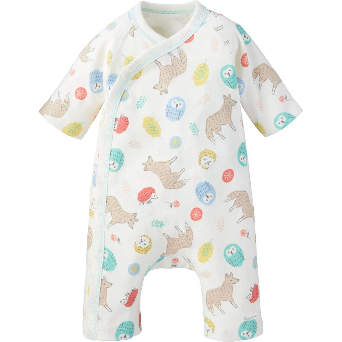 【10％OFF】《コンビミニ》おうちラップクラッチ（ボタニカルアニマル） : 男の子 女の子 50cm 60cm 70cm|パジャマ 赤ちゃん 長袖 ロンパース 新生児 新生児服 ベビー服 おしゃれ カバーオール ブランド 出産祝い かわいい 秋冬 春夏 プレゼント 洋服 子ども服のサムネイル
