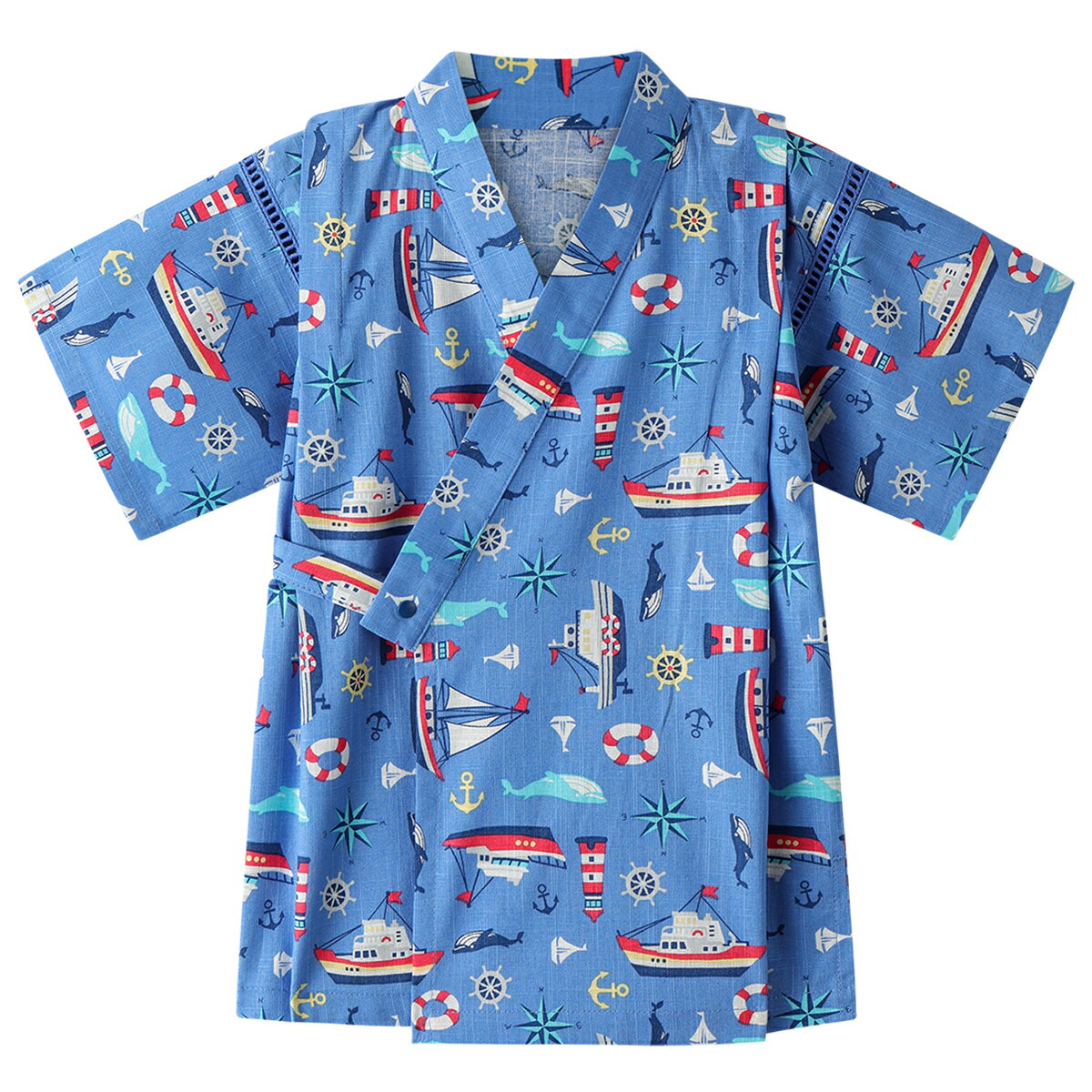 【55%OFF】《コンビミニ》オリジナル柄カンタン甚平（マリン） : 男の子 80cm 90cm...