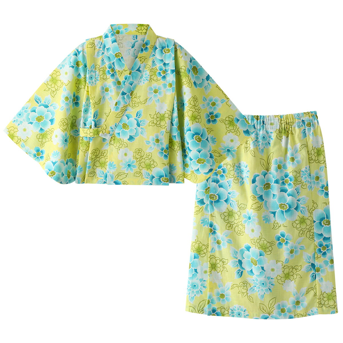 【55%OFF】《コンビミニ》オリジナル柄カンタン浴衣（黄大花） : 女の子 90cm 100c...