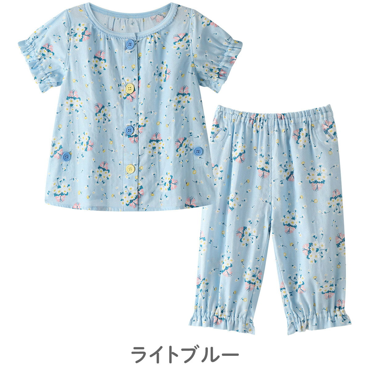 【40%OFF】《コンビミニ》半袖ガーリーガーゼパジャマ（ぬいぐるみ・マーガレット...