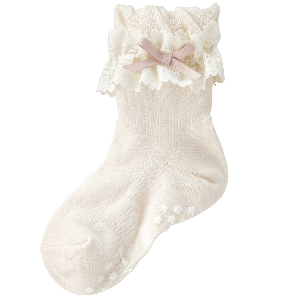 【10%OFF】《コンビミニ》クルー丈レースソックス : 女の子 14cm 15cm 16cm 17cm 1...