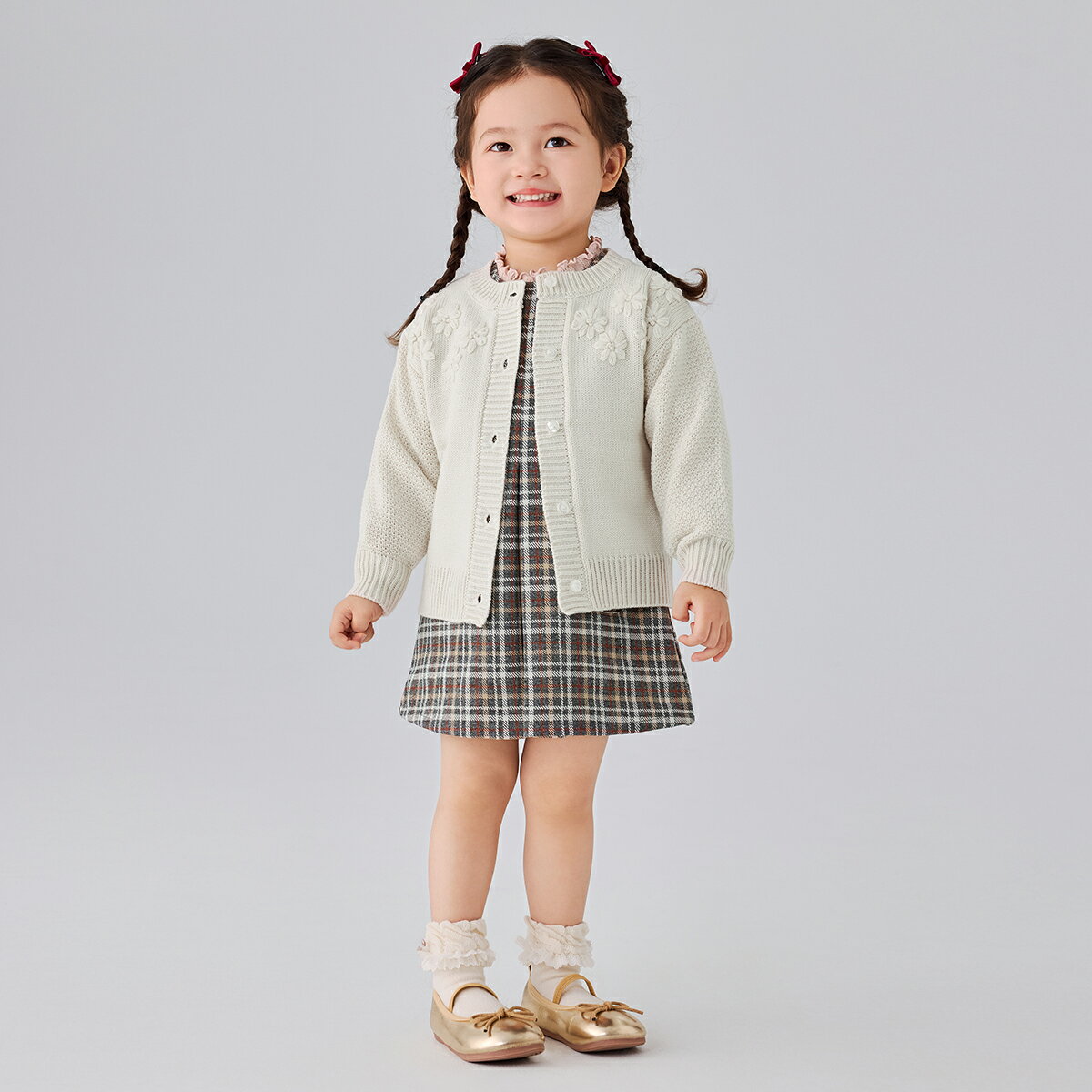 【50%OFF】《コンビミニ》アクリルニットカーディガン（フラワー） : 女の子 80cm ...