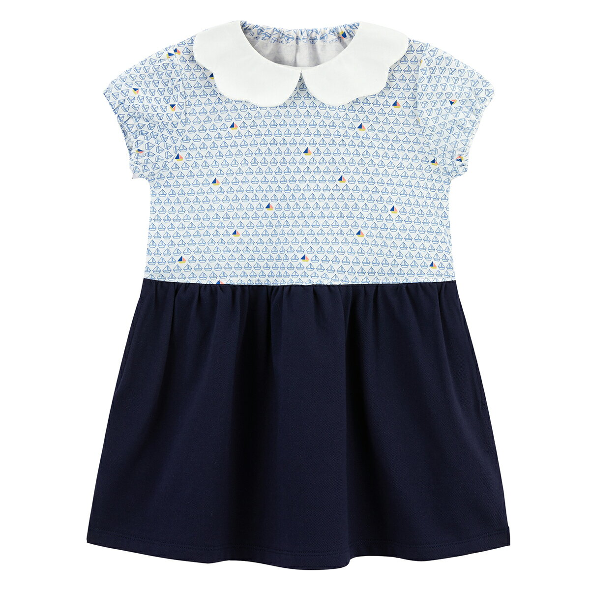 【50%OFF】《コンビミニ》半袖ワンピース（ヨット） : 女の子 80cm 90cm 100cm 110...