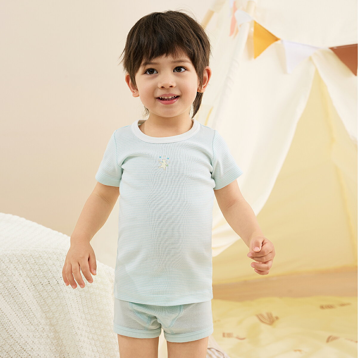 【5%OFF】《コンビミニ》半袖Tシャツ（ミジンボーダー） : 女の子 男の子 80cm 90c...