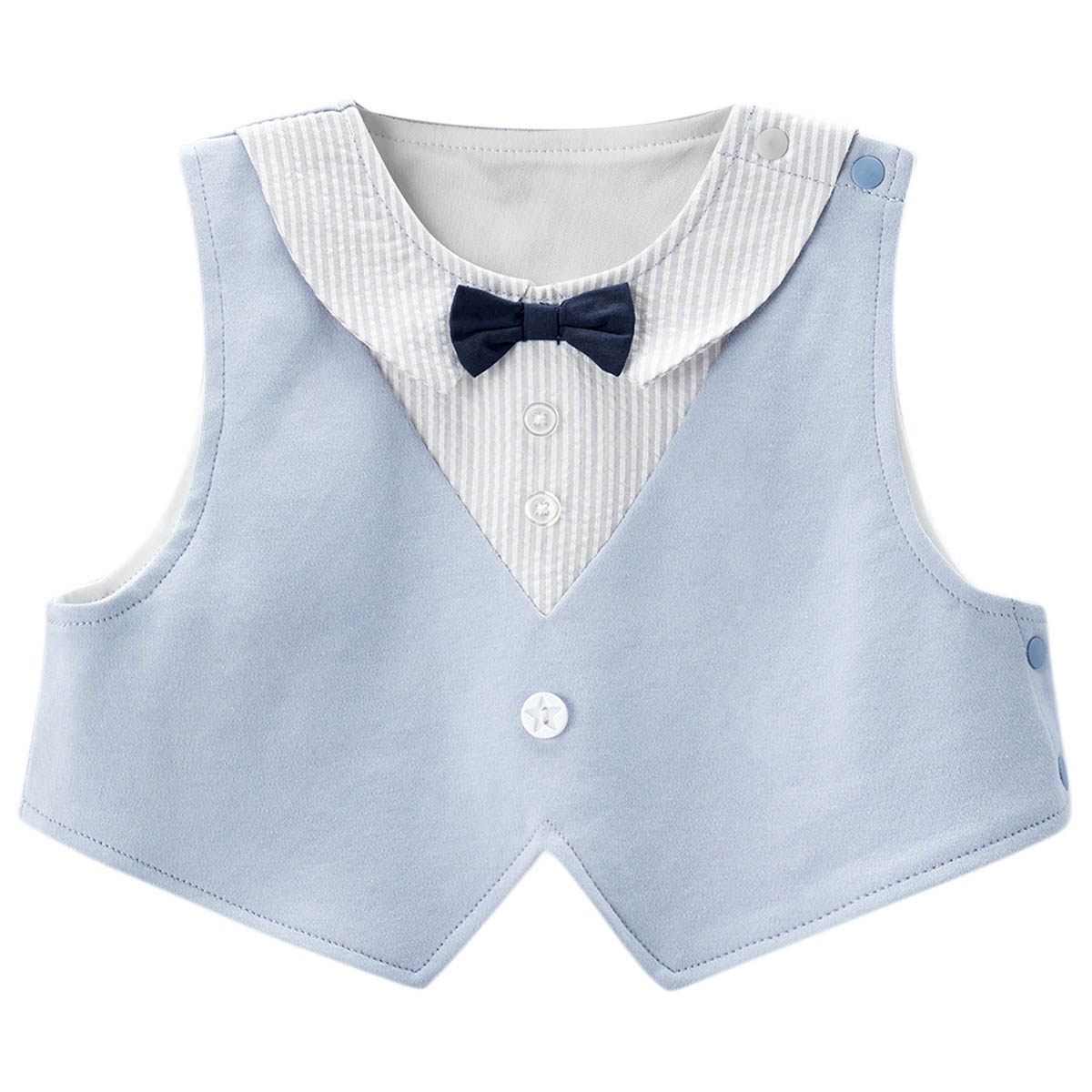 【30%OFF】《コンビミニ》レイヤード風ベストスタイ : 男の子 女の子 50cm 60cm | ベビー 退院 よだれかけ スタイ 出産祝い お祝い ベビー服 秋服 冬服 秋 冬 子供 服 赤ちゃん ベスト レイヤード風 はおり 【プレゼント】【新生児】 2