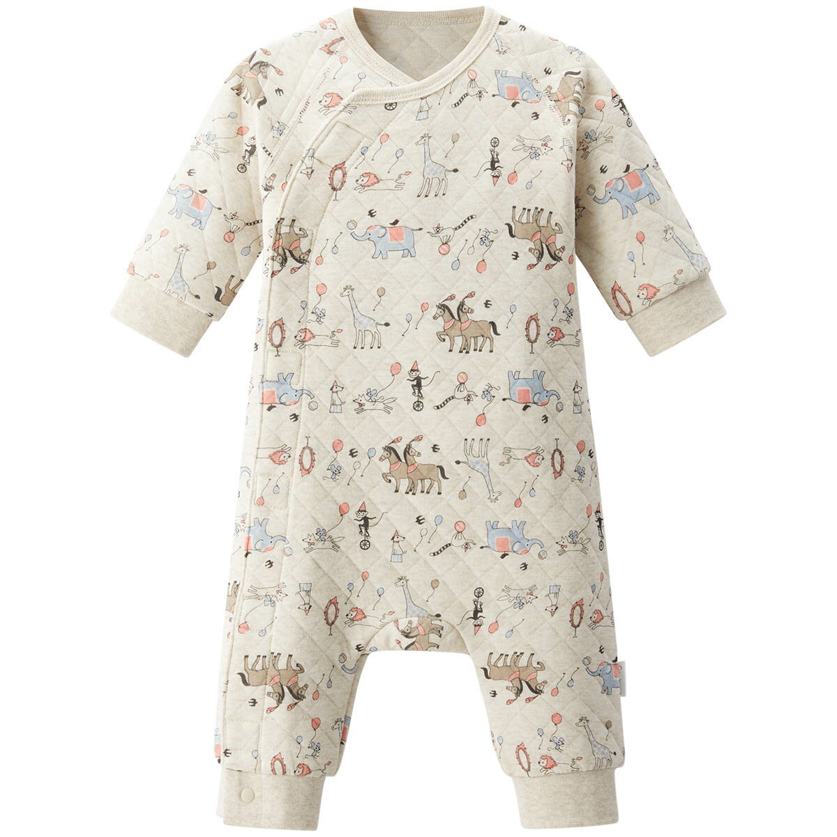 《コンビミニ》あったかラップクラッチ（パレード・雪だるま・プティプレリ） : 女の子 男の子 50cm 60cm 70cm | ベビー ウェア 服 子供服 ブランド おしゃれ 長袖 カバーオール ベビー ワンタッチ キルト 秋冬 出産祝い【プレゼント】【新生児】