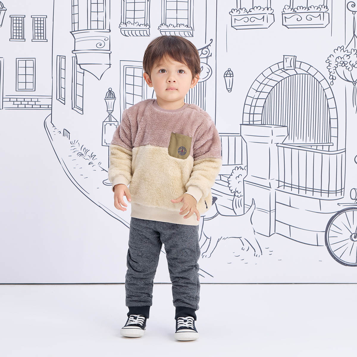【20%OFF】《コンビミニ》あったかニットキルトパンツ（星） : 男の子 女の子 80cm...