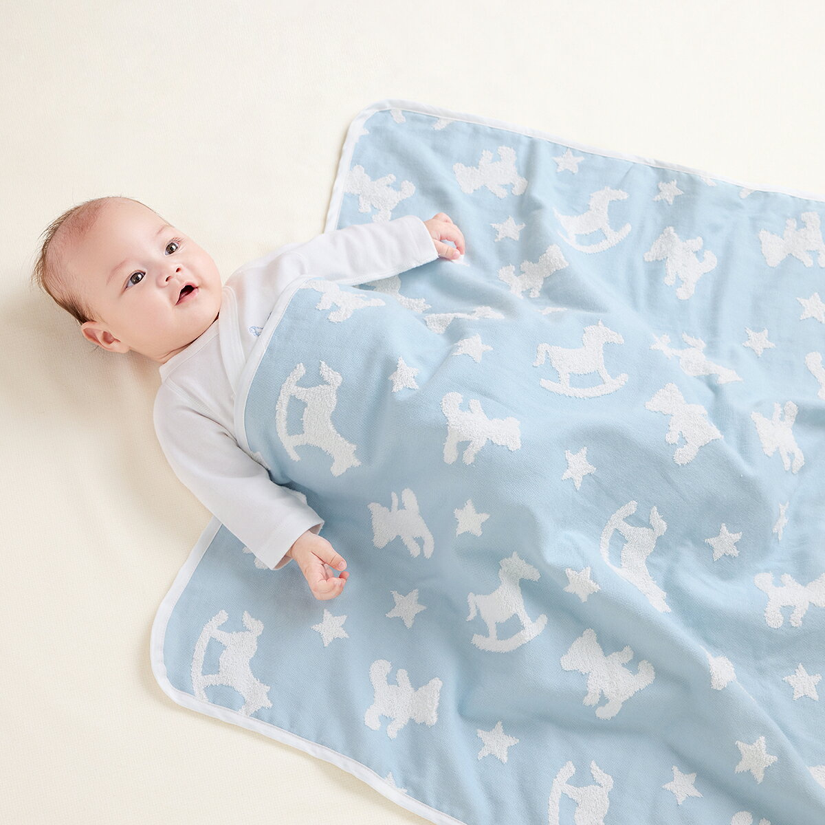 【10%OFF】《コンビミニ》やわらかガーゼマルチケット（テディ＆もくば） : 男の子...