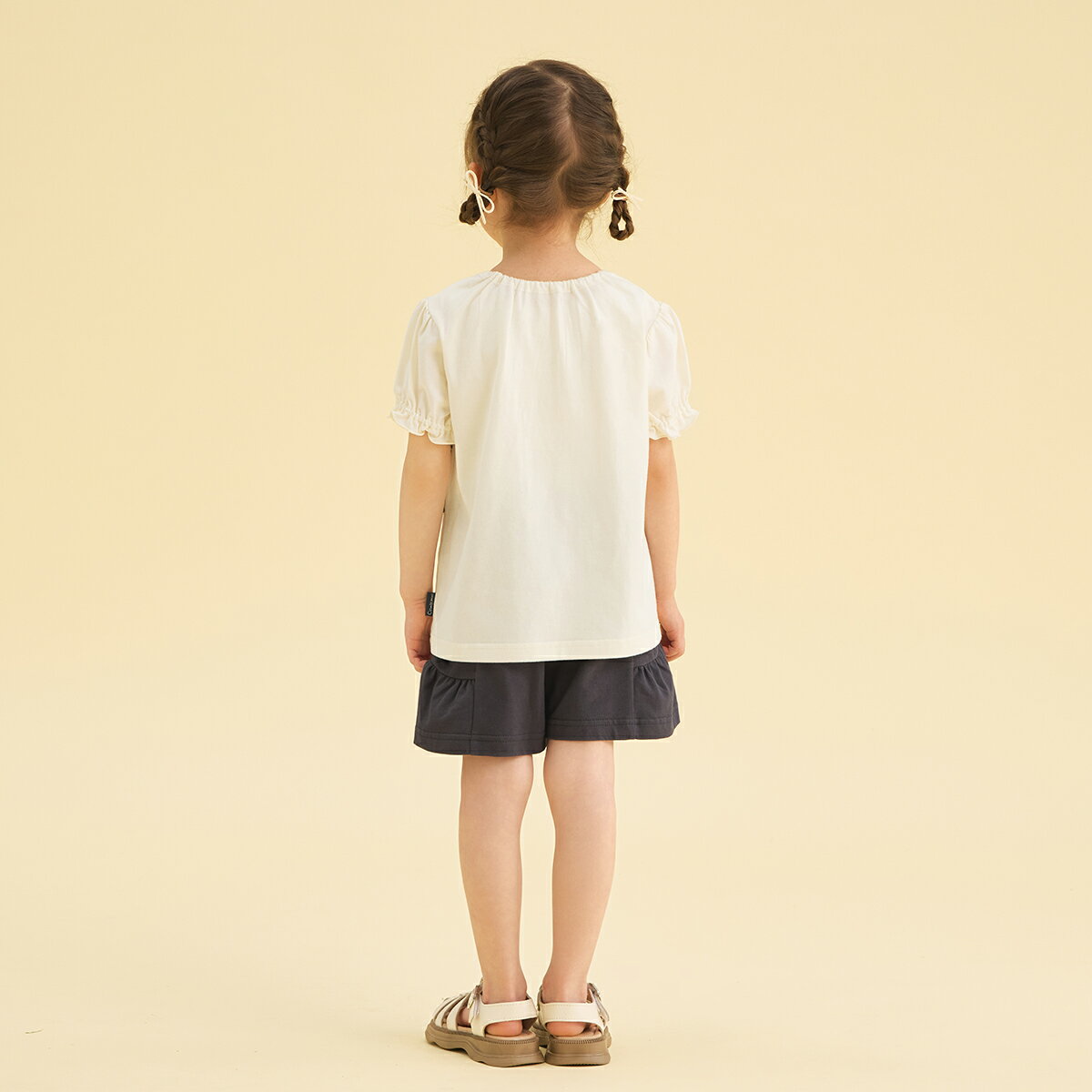 《コンビミニ》半袖Tシャツ（チェックリボン） : 女の子 80cm 90cm 100cm 110cm 12...