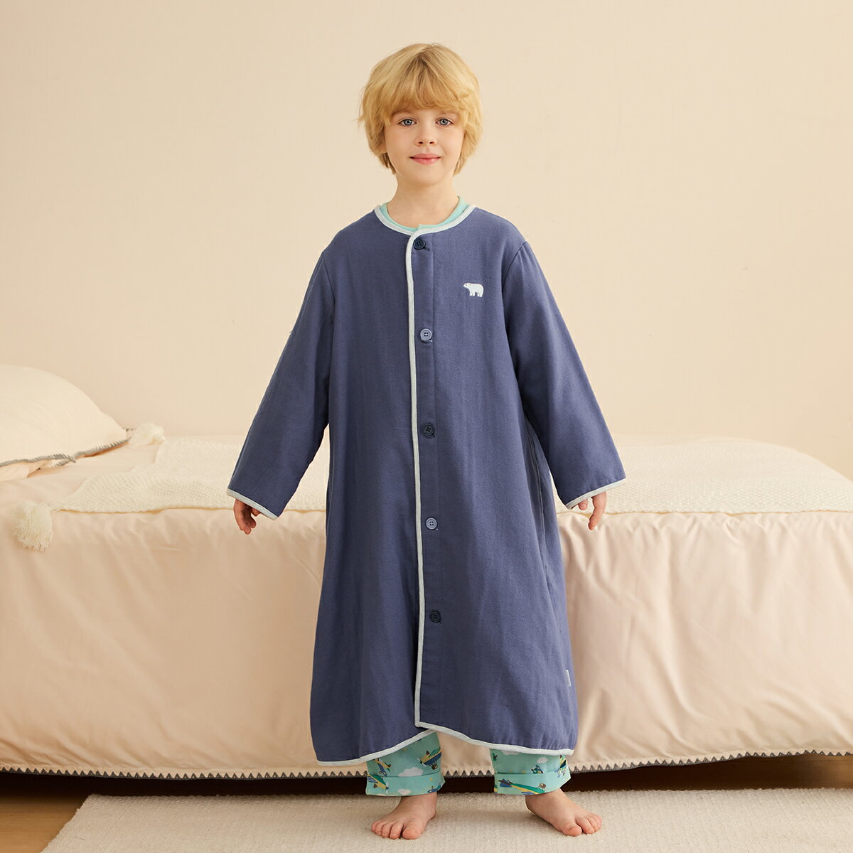 【30%OFF】《コンビミニ》ガーゼパイルガウン兼用スリーパー : 男の子 女の子 80cm 90cm 100cm 110cm 120cm 130cm | 赤ちゃん 服 ベビー 子供 こども キッズ スリーパー ガーゼパイル パイル 綿100 袖付き 子供用 春【プレゼント】【パジャマ】 2