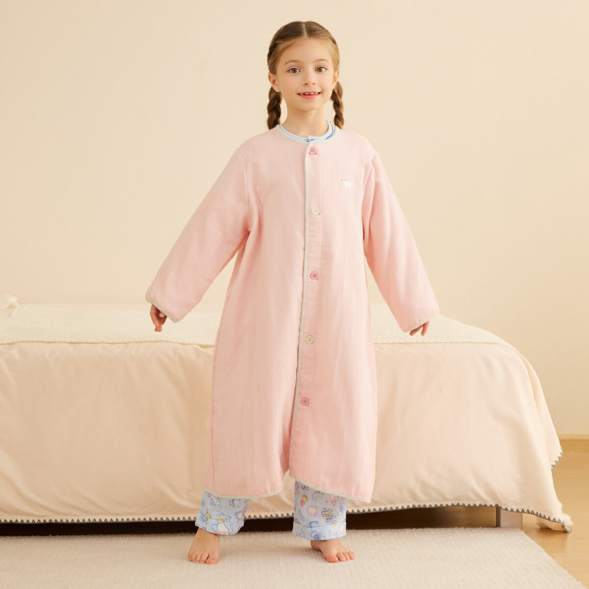 【30%OFF】《コンビミニ》ガーゼパイルガウン兼用スリーパー : 男の子 女の子 80cm 90cm 100cm 110cm 120cm 130cm | 赤ちゃん 服 ベビー 子供 こども キッズ スリーパー ガーゼパイル パイル 綿100 袖付き 子供用 春【プレゼント】【パジャマ】 3