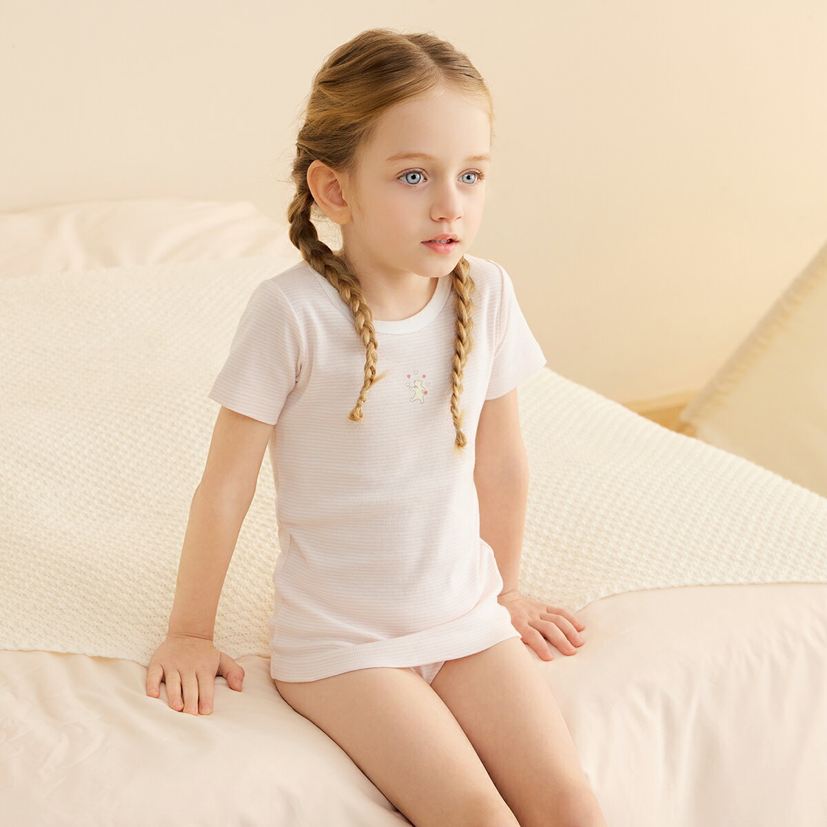 【5%OFF】《コンビミニ》半袖Tシャツ（ミジンボーダー） : 女の子 男の子 80cm 90c...