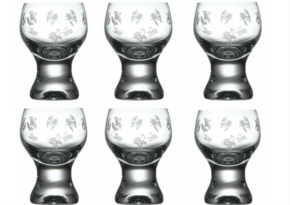 ボヘミアングラス ジーナ「メロディー」リキュール（冷酒）グラス6個セット