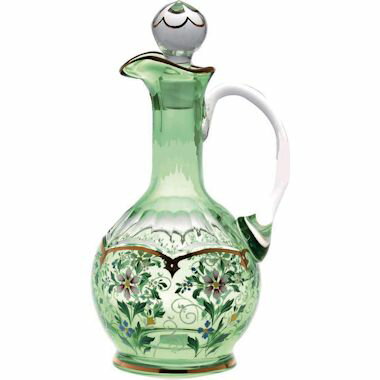 【送料無料】ボヘミアングラス オーバーレイド グリーン デカンター