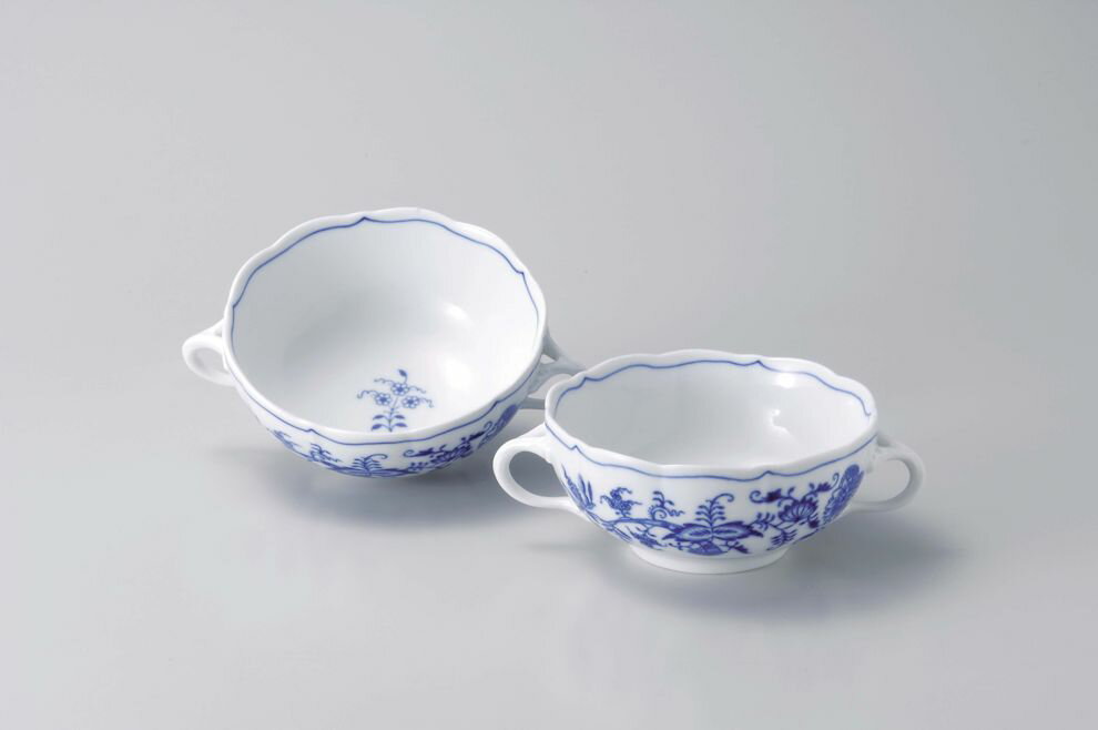 ボヘミア　ブルーオニオン スープカップ2個セット