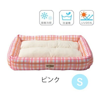 ベリー　サマークールベッド　スクエア　ピンク　Sサイズ【夏物　犬猫用　夏用　暑さ　熱中症　対策　U..