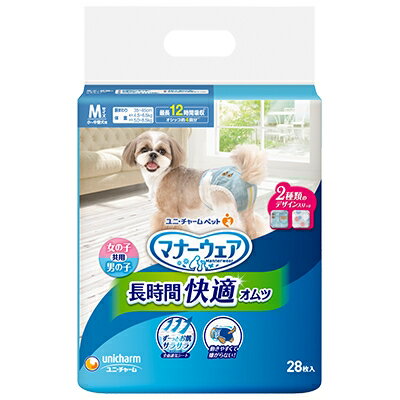 ユニチャーム　マナーウェア　長時間快適オムツ　M　28枚　胴回り約35〜45cm　男女共用　小・中型犬用..