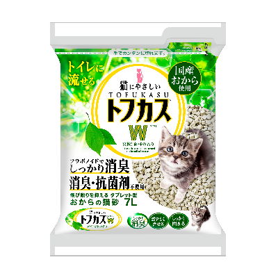 トフカス　ダブル　7L×6袋売り　【猫砂　トイレタリー　おからの猫砂】　　【送料無料　同梱不可　段ボール梱包　目隠し梱包不可】