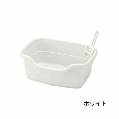 Rakuten - リッチェル　ラプレ　ネコトイレ　深型 40　ホワイト【猫トイレ　トイレタリー】サイズ約40×29×16H(cm)猫が出入りしやすい深型オープンタイプのネコトイレです。
