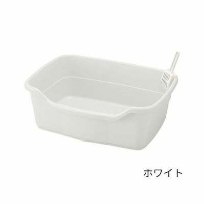 樂天商城 - リッチェル　ラプレ　ネコトイレ　深型60　ホワイト【猫トイレ　トイレタリー】サイズ約60×44×21H(cm)猫が出入りしやすい深型オープンタイプのネコトイレです。