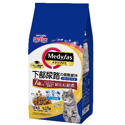メディファス　高齢猫用 7歳から　フィッシュ味　1.5kg（250g×6袋）　ペットライン【総合栄養