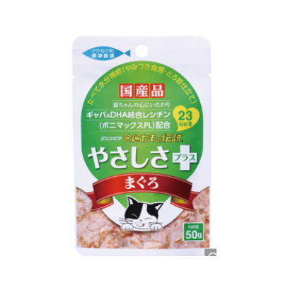国産　食通たまの伝説　やさしさプラス　まぐろ　50g×12パウチ　【キャットフード　ウェット　レトルト】猫たちの健康を想い、栄養と愛情をプラス　片付けも簡単パウチタイプ