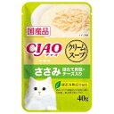 いなば チャオ CIAO クリームスープ ささみ ほたて貝柱・チーズ入り 40g 【キャットフード ウェット トッピング スープタイプ 一般食】IC-214 ...