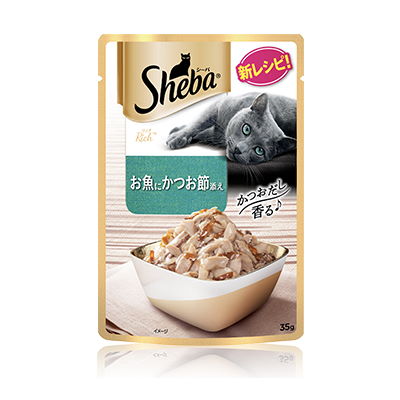 シーバ　リッチ　お魚にかつお節添え　35g　【キャットフード　ウェット　パウチ】リッチなおいしさで、いつもの食事をちょっと贅沢に♪