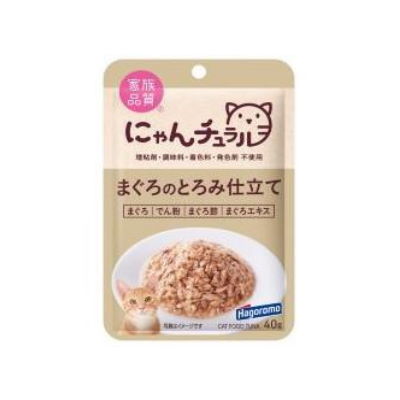 はごろも　にゃんチュラルパウチ　まぐろのとろみ仕立て　40g【国産　パウチ　キャット　ウェットフード　レトルトパウチ　トッピング　フレーク】増粘剤、調味料、着色料、発色剤不使用のサムネイル