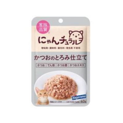 はごろも　にゃんチュラルパウチ　かつおのとろみ仕立て　40g【国産　パウチ　キャット　ウェットフード　レトルトパウチ　トッピング　フレーク】増粘剤、調味料、着色料、発色剤不使用のサムネイル