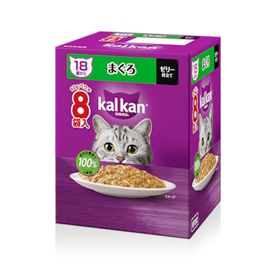 Rakuten - カルカン　パウチ　18歳から　まぐろ　60g×8P　【キャットフード　ウェット　パウチ　シニア猫　高齢　総合栄養食　ゼリー仕立て】お魚とチキンのうま味がギュッと詰まってる♪だから、猫もよろこぶおいしさ