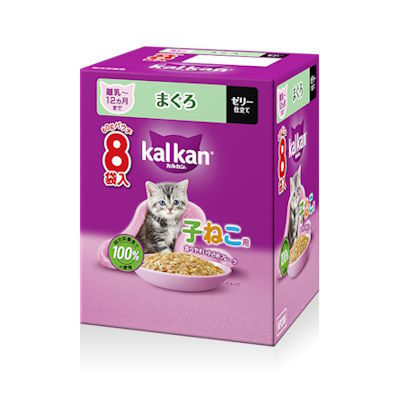 國產 - カルカン　パウチ　離乳～12ヵ月までの子ねこ用　まぐろ　60g×8P　【キャットフード　ウェット　パウチ　総合栄養食　ゼリー仕立て】お魚とチキンのうま味がギュッと詰まってる♪だから、猫もよろこぶおいしさ