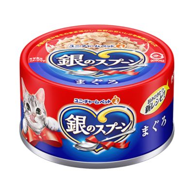 Rakuten - 銀のスプーン　缶　まぐろ　70g　ユニ・チャーム【キャットフード　ウェット　缶】お魚のうまみをそのまま活かし、抜群のおいしさを実現したキャットフード（ウェットタイプ）★