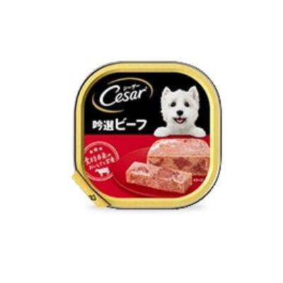 樂天商城 - シーザー　吟選ビーフ　100g　ふわふわローフタイプ　マースジャパン【ドッグフード　ウェット　トレイ】厳選された上質なビーフをたっぷり使って、おいしく仕上げました！