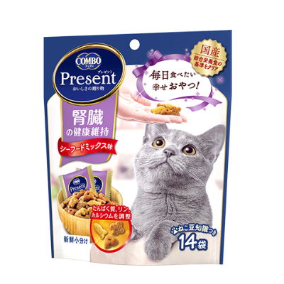 国産　コンボ プレゼント　キャット　おやつ　腎臓の健康維持　14袋入り　日本ペット【国産　キャットフード　ドライ　おやつ】たんぱく質、リン、カルシウムを調整し腎臓の健康維持