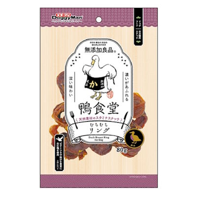 ドギーマンハヤシ　鴨食堂　むちむちリング　80g　【犬用　ドッグフード　おやつ　ご褒美　鴨肉】旨み..