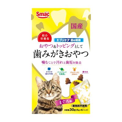 樂天商城 - エブリケア 歯の健康 CAT　30g（5g×6分包）　スマック【国産　キャットフード　猫用おやつ　無着色】ギザギザ歯磨き粒を噛むことで愛猫のデンタルケア！おやつ＆トッピングとして●