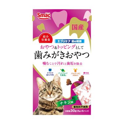 樂天商城 - エブリケア 歯の健康 CAT　チキン味　30g（5g×6分包）　スマック【国際　キャットフード　猫用おやつ　無着色】ギザギザ歯磨き粒を噛むことで愛猫のデンタルケア！おやつ＆トッピングとして●