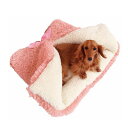 お洋服ベッド ぴんくりぼん ペッツルート【犬猫用 あったかグッズ ベッド ボア 冬物】ちょっともぐれる、おふとんベッド● 大きめのピンクのリボンがめちゃ可愛い...