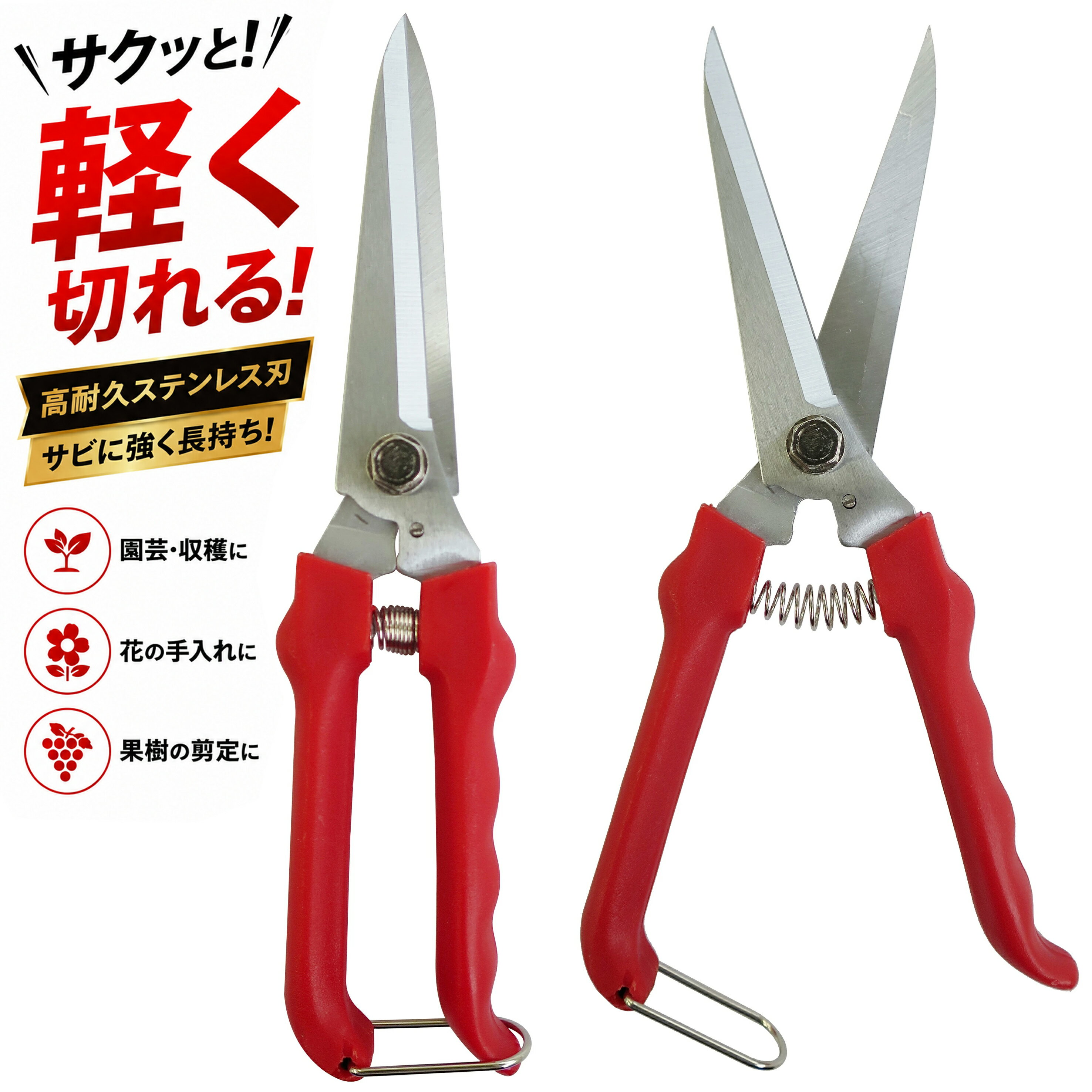大進 万能剪定鋏ロング 225mm 園芸ハサミ 剪定ばさみ 剪定はさみ 剪定ばさみ 枝切りばさみ 枝切鋏 芽切り 枝切り 生花 盆栽 果実 収穫 軽い 軽量 頑丈 キャッチ 園芸 ガーデニング 農業 女性 庭 農作業 家庭菜園 用具 工具 PRO用 刈込鋏 片手 庭木 手入れ せんていばさみ