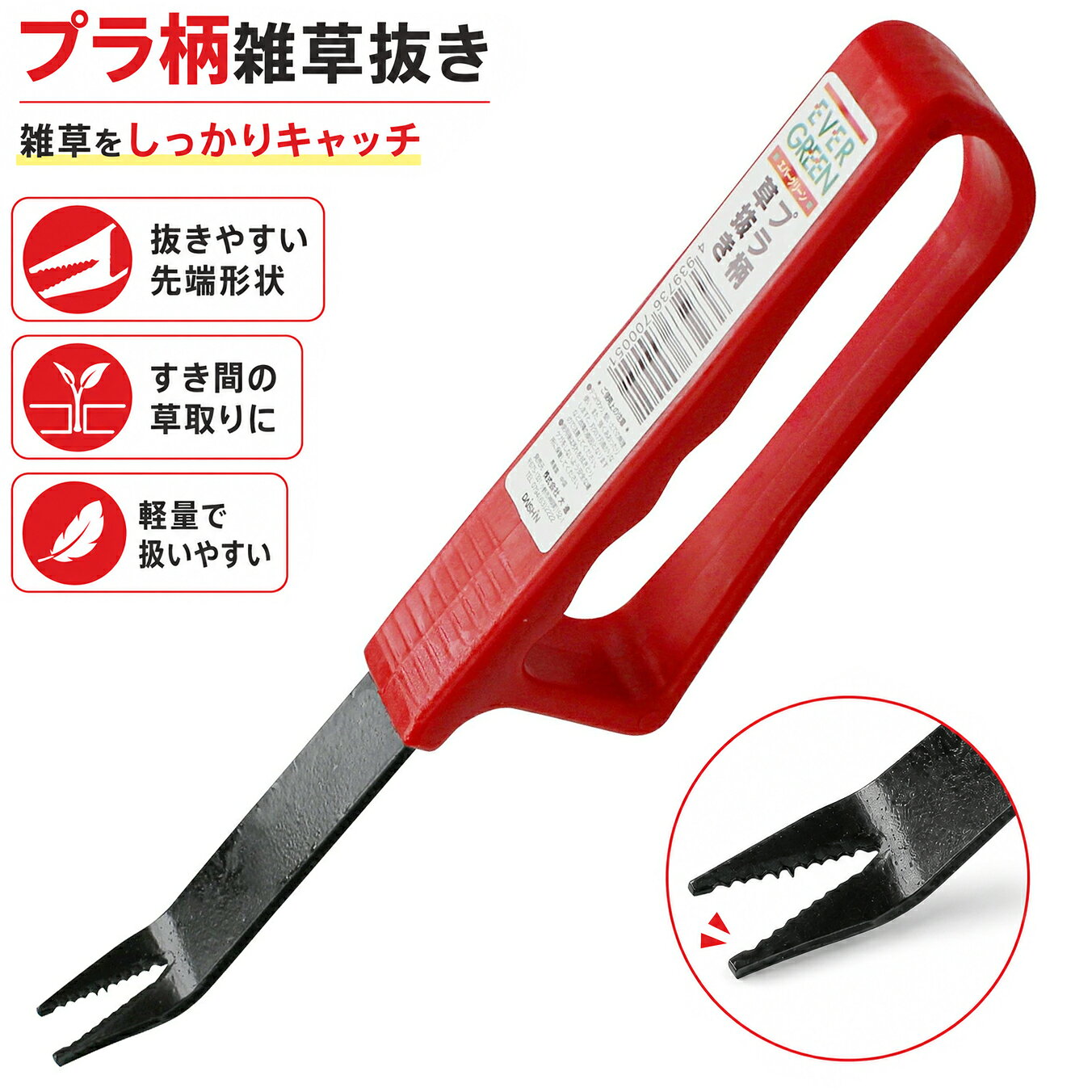 EVERGREEN プラ柄草抜き 大進 園芸 草刈り 草取り 草むしり 道具 種類 庭 の ガーデニング 草取り器 農業 女性 庭 農作業 家庭菜園 用具 工具 雑草 雑草抜き 隙間 コンクリート すきま