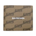 バレンシアガ 財布（メンズ） バレンシアガ 財布 BALENCIAGA シグネチャー スクエア フォールド ウォレット BBモノグラム ベージュ/ブラウン 594549 新品