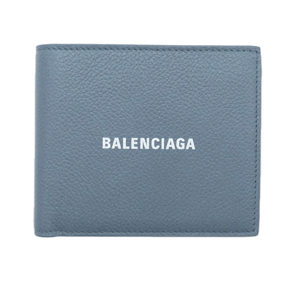 【ポイント6倍以上★】バレンシアガ 財布 BALENCIAGA メンズ 二つ折り 札入れ キャッシュ スクエア フォールド ウォレット ブルー 594549 新品