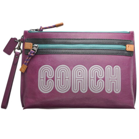 コーチ バッグ 69211-PLU COACH メンズ クラッチバッグ アカデミー ポーチ ウィズ コーチ プリント スポーツ カーフ レザー プラム アウトレット わけありセール