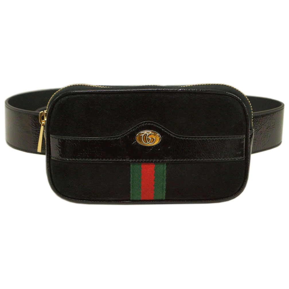 ・品番：519308-0KCUG-1060・商品名： GUCCI ウエストポーチ オフィディア GGマーモント ウェビング ブラック・商品詳細： ※こちらはアウトレット商品です。 スマートフォンやミニ財布などの必需品が収納できます。 ・ファスナー開閉 ・内側カードポケットx2 ・背面ベルト通しx1 ・取り外し、調整可能なベルト（バックル留め） ・トリミング：パテントレザー ・ライニング：マイクロファイバー（ベージュ） ・ゴールド金具 ・サイズ： ヨコ約18cmxタテ約10.5cm(中心)xマチ約3cm ・ベルト：幅4cmx約80.5〜85.5cm、ベルト穴3個2.5cm間隔・カラー： ブラック・素材： スエード/パテントレザー・付属品： GUCCI保存袋※お客様へ： こちらは、アウトレット商品のため、わずかなシワやすれ跡、微細な汚れ、縫製のゆがみ、金具には小キズなどあることもあります。予めご了承ください。あす楽,GUCCI,グッチ,アウトレット,メンズ,レディース,男女兼用,バッグ,ポーチ,ウエストバッグ,ウエストポーチ,ベルトバッグ,ミニ,コンパクト,GG,マーモント,ウェビング,オフィディア,人気,新品,本物,ギフト,送料無料,2022.02.04　