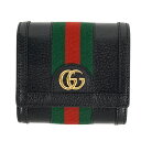 グッチ 財布 719887-1060 GUCCI 二つ折り L字ジップ 小銭入れ付き GGマーモント カーフ ブラック ウェビング レッドxグリーンアウトレット 新品