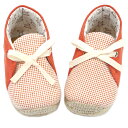 エルメス ベビー シューズ H102491M01 PAIRE ESPADRILLES PARIS BIARRITZ コットン テラコッタ サイズ：18 レースアップ 新品