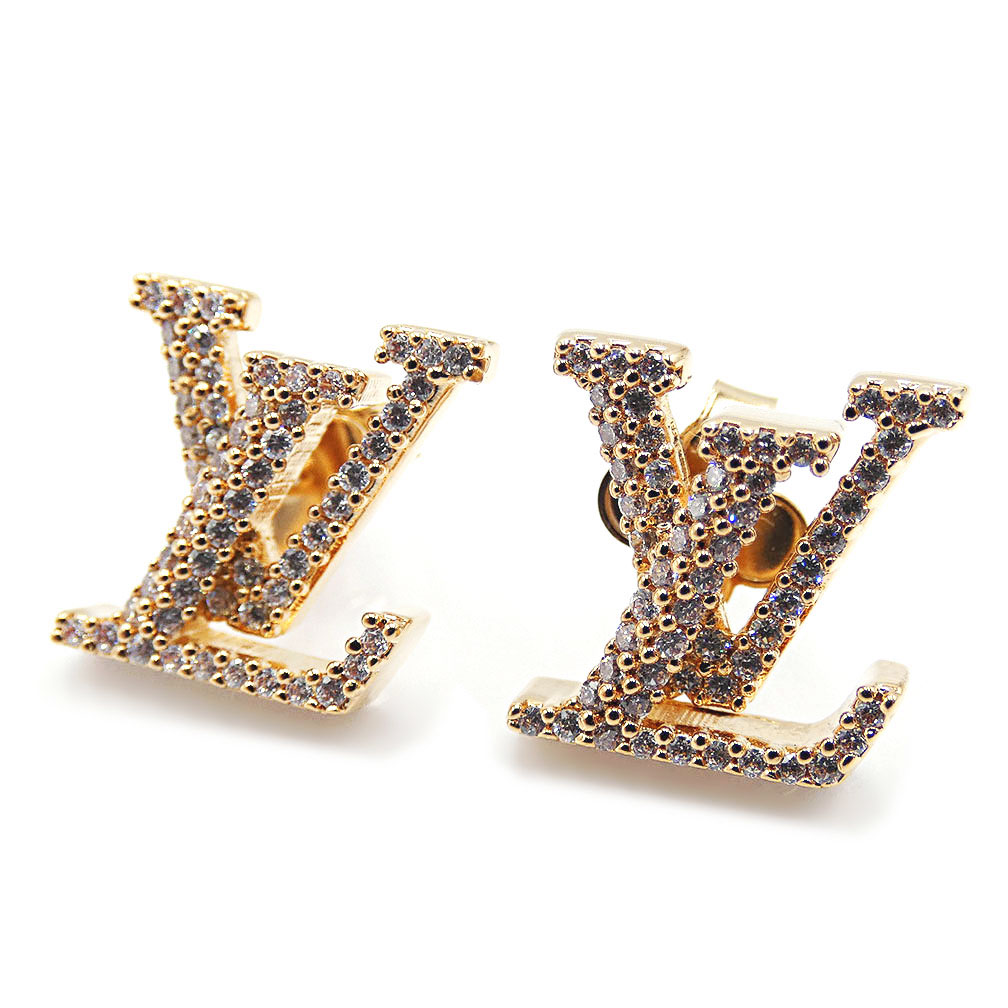 【ポイント6倍以上★】ルイヴィトン ピアス LOUIS VUITTON アクセサリー ピアス・LV アイコニック ストラス ゴールド レディース M00609 新品