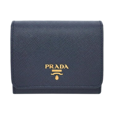 【P7倍以上☆】【最大32,000円引CP】プラダ 財布 1MH176 PRADA 三つ折り 小銭入れ付き ゴールド金具 サッフィアーノ BALTICO バルティコ カーフネイビー アウトレット あす楽対応【要エントリ】【10/1 当日限り】